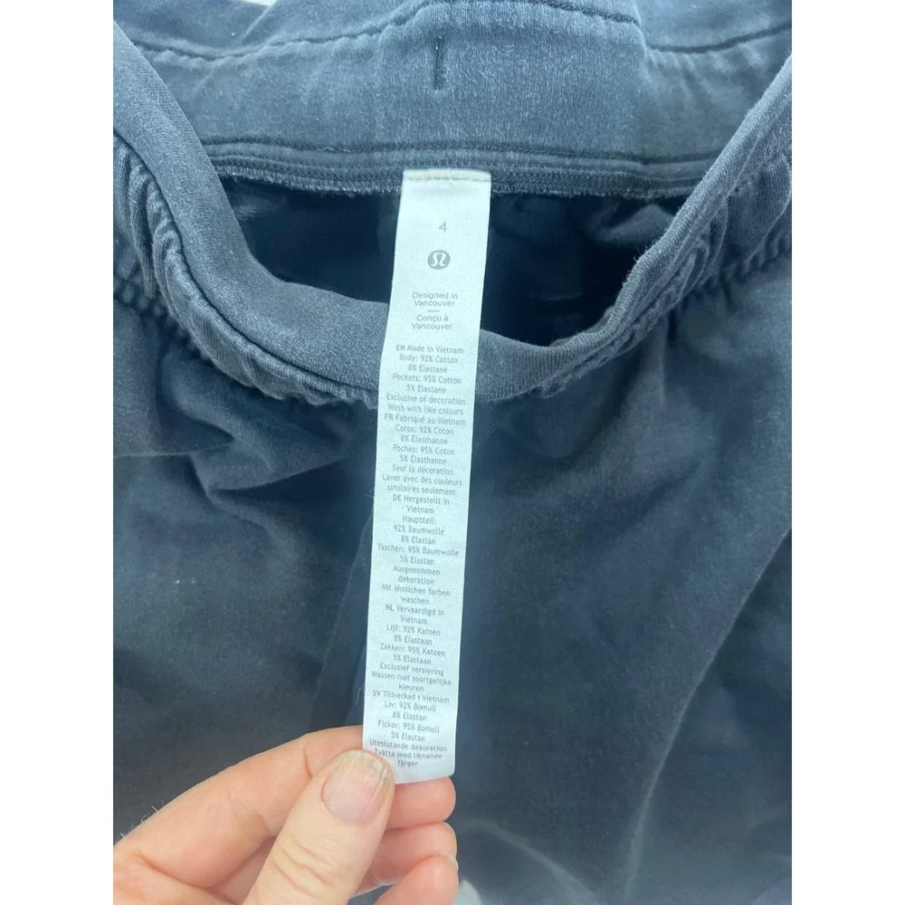 Lululemon‎ Inner Glow High-Rise Short Black French Terry Cotton Size 4
